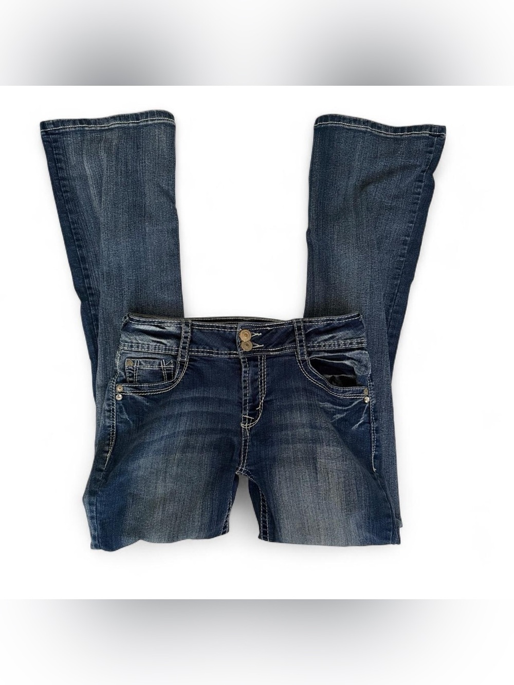 Y2K Wallflower Luscious Curvy Fit Low Rise Dark Wash Bootcut Jeans Size 7
